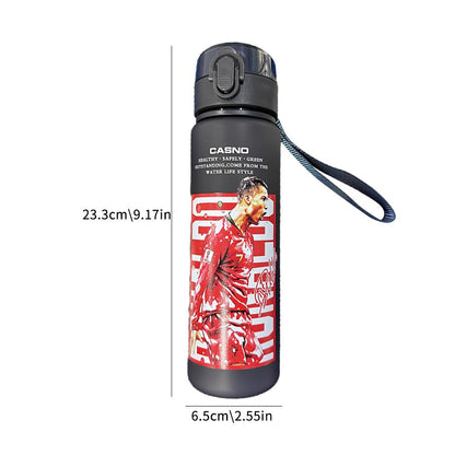 Ronaldo Sport Water Bottle with Blender Ball - BPA-Free Protein Shaker Cup B 560ml