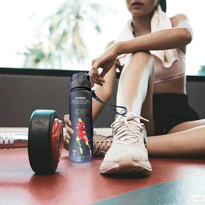 Ronaldo Sport Water Bottle with Blender Ball - BPA-Free Protein Shaker Cup B 560ml