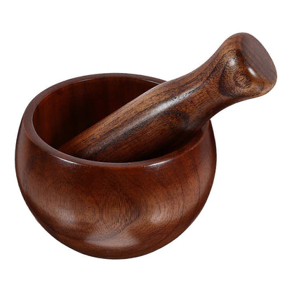 Set Wooden Mortar Pestle Set Kitchen Grinding Bowl Mortar Pestle Set For Guacamole_MGF