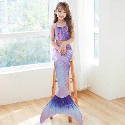 Halloween Deals Mermaid Swimsuit Monofin Mermaid Fins Kids Mermaids Package A (3 pcs Package Pack A (3 pcs) L (7-9 \u00e5r)
