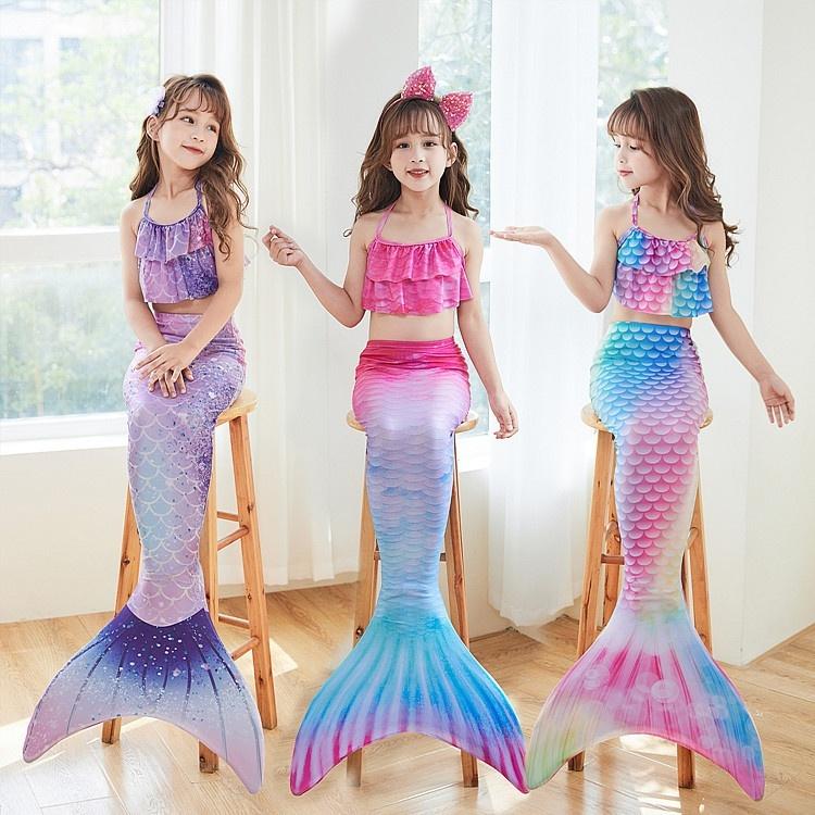 Halloween Deals Mermaid Swimsuit Monofin Mermaid Fins Kids Mermaids Package A (3 pcs Package Pack A (3 pcs) L (7-9 \u00e5r)