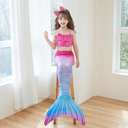 Halloween Deals Mermaid Swimsuit Monofin Mermaid Fins Kids Mermaids Package A (3 pcs Package Pack A (3 pcs) L (7-9 \u00e5r)