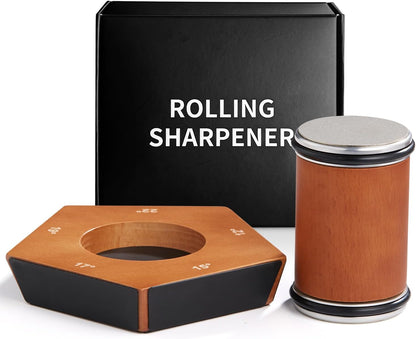 CARLA HOME Rolling Knife Sharpener Kit with 5 Magnetic Angles (12°/15°/17°/19°/22°) for Chef & Home Kitchen Use
