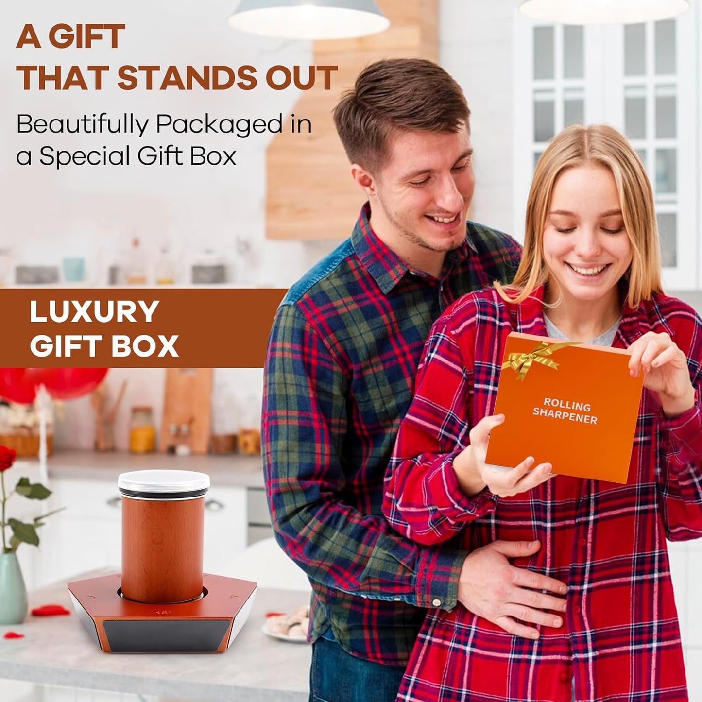 CARLA HOME Rolling Knife Sharpener Kit with 5 Magnetic Angles (12°/15°/17°/19°/22°) for Chef & Home Kitchen Use