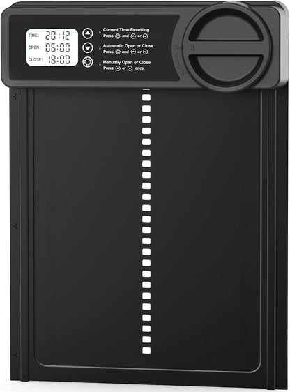 CARLA HOME Automatic Chicken Coop Door Opener with Timer Control, Anti-Pinch Protection, LCD Display & Battery Powered for Backyard Chickens