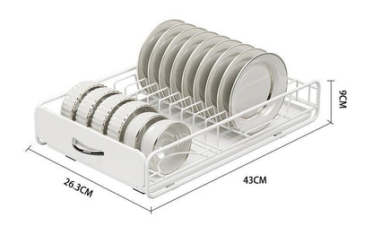 CARLA HOME 2 Pack Pull Out Dish Rack for Kitchen Cabinet with Slide Out Drawer Organizer for Plates, Bowls & Utensils