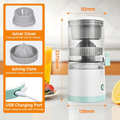 CARLA HOME Hands-Free Citrus Juicer with USB Rechargeable Electric Fruit Squeezer