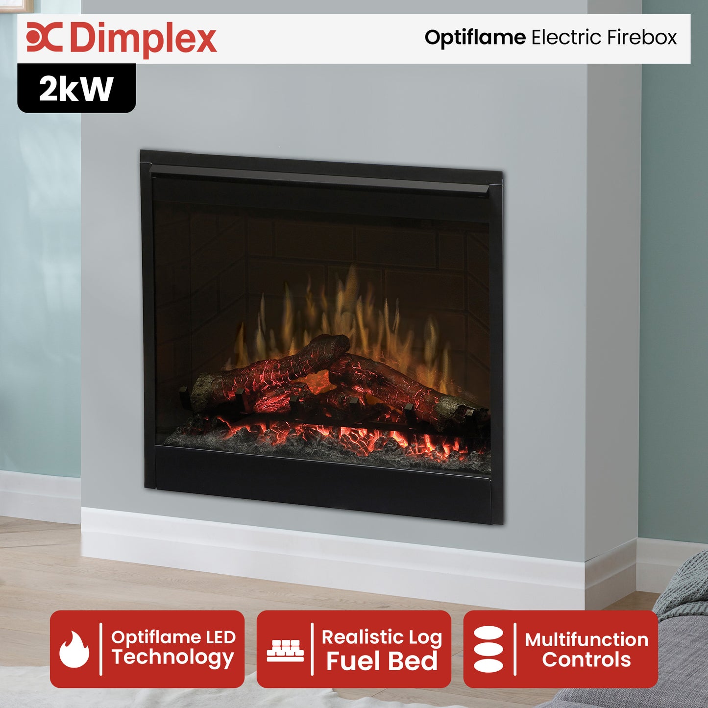 Dimplex Optiflame Electric Firebox Heater - 26-inches
