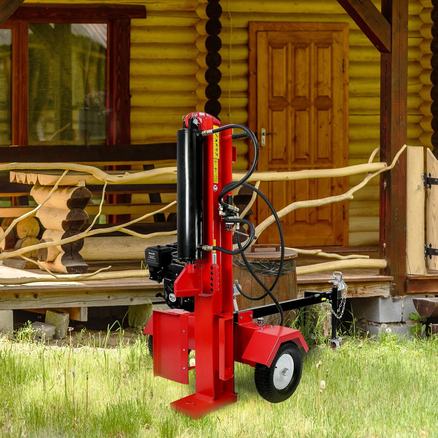 Yukon 60 Ton 420cc Hydraulic Log Splitter Petrol Engine Wood Firewood Cutter