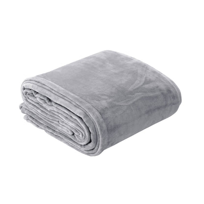 In 2 Linen 350GSM Plush Ultra Soft Velvet Touch Blanket Silver King/Super King