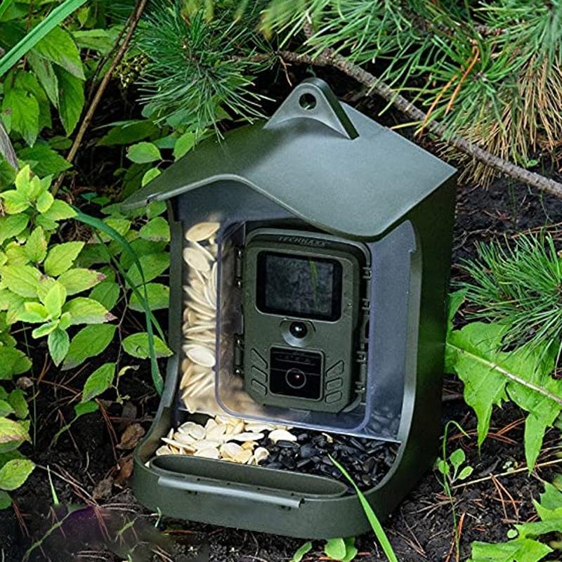 Outdoor Bird Watching Camera with Motion Sensor - Army Green Feeder