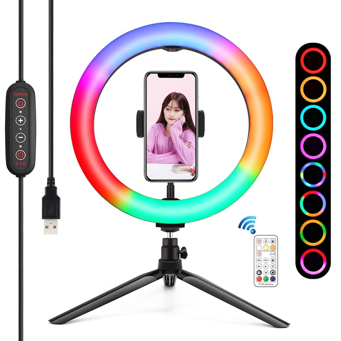 10.2 Marquee Led Beauty Light With Tripod And Remote - Dual-Colour Ring Light For Vlogging And Photography