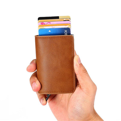 Automatic Rfid Blocking Card Holder with Coin Pocket - Black