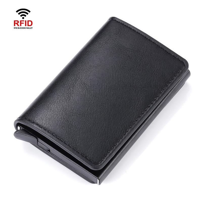 Automatic Rfid Blocking Card Holder with Coin Pocket - Carbon Fiber