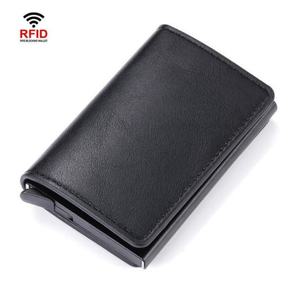 Automatic Rfid Blocking Card Holder with Coin Pocket - Carbon Fiber