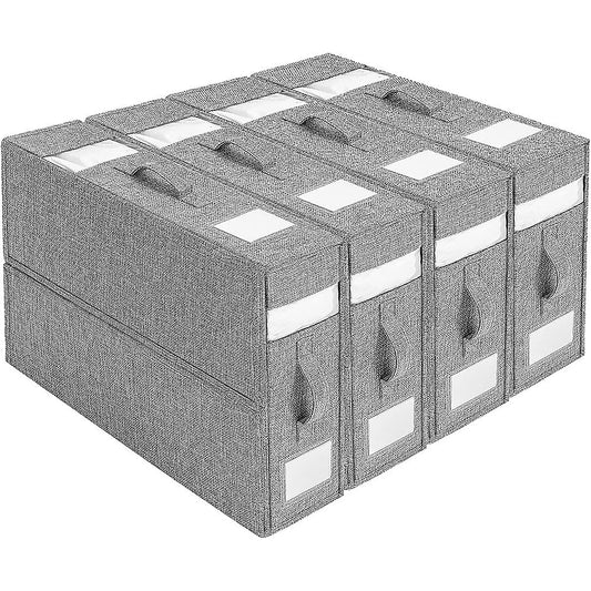 4PCS Foldable Bed Sheet Set Organizer Fabric Storage Bins with Handle Storage Box