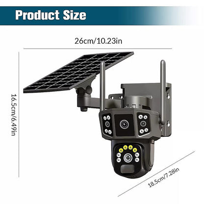 9MP Wireless Solar Camera WIFI Security Outdoor Battery PTZ CCTV Home House V380