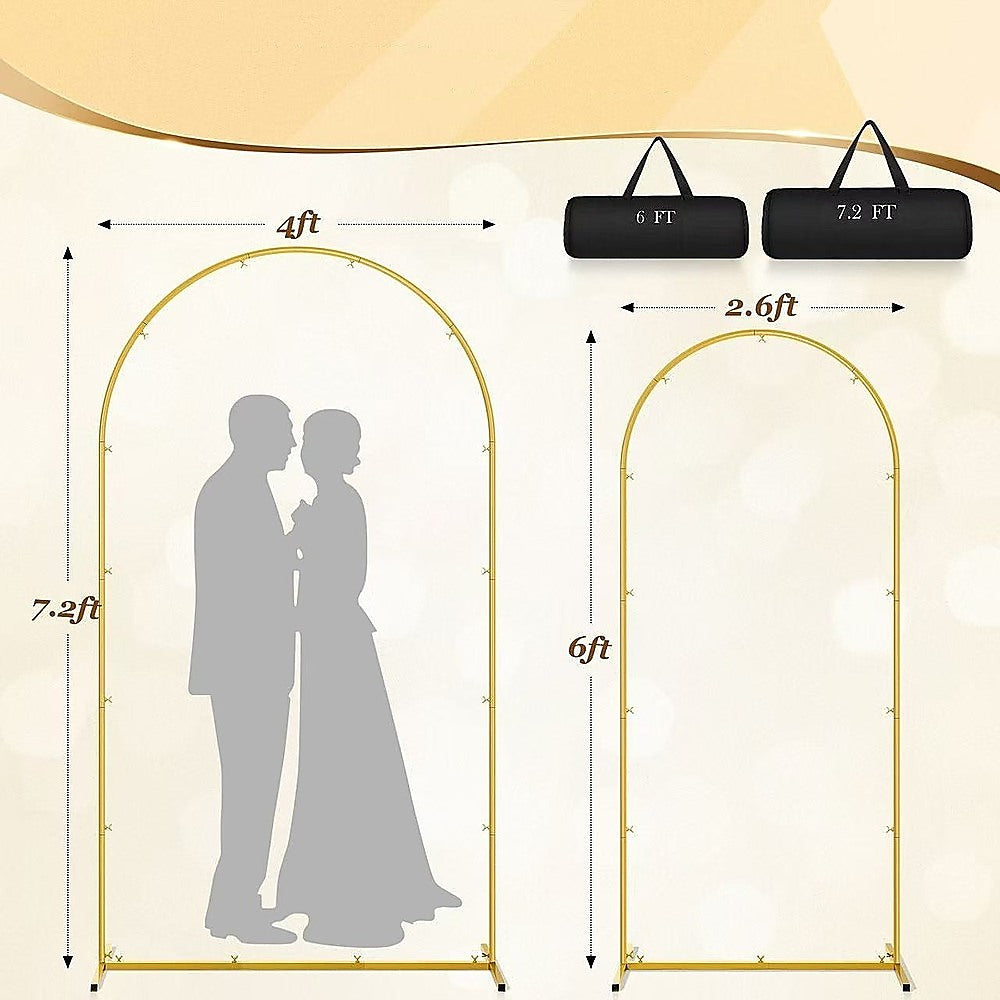 Arch Backdrop Stand with White & Yellow Cover Set for Weddings Events
