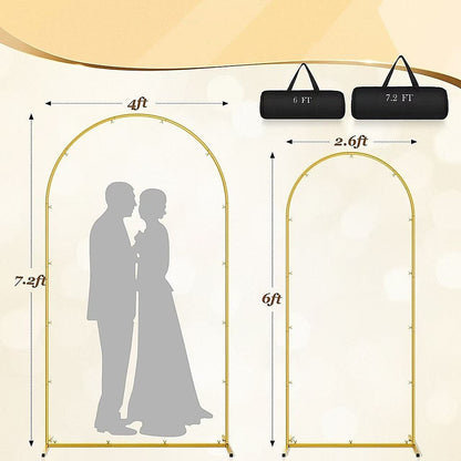 Arch Backdrop Stand with White & Yellow Cover Set for Weddings Events