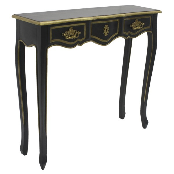 Dynasty Gold Accent Black Pettit Console 95cm