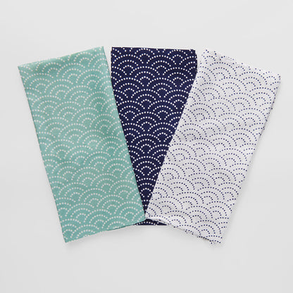 Furoshiki Gift Wrap 50cm Wave Pattern On Blue