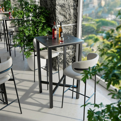 Tall Square Sintered Stone Bar Table