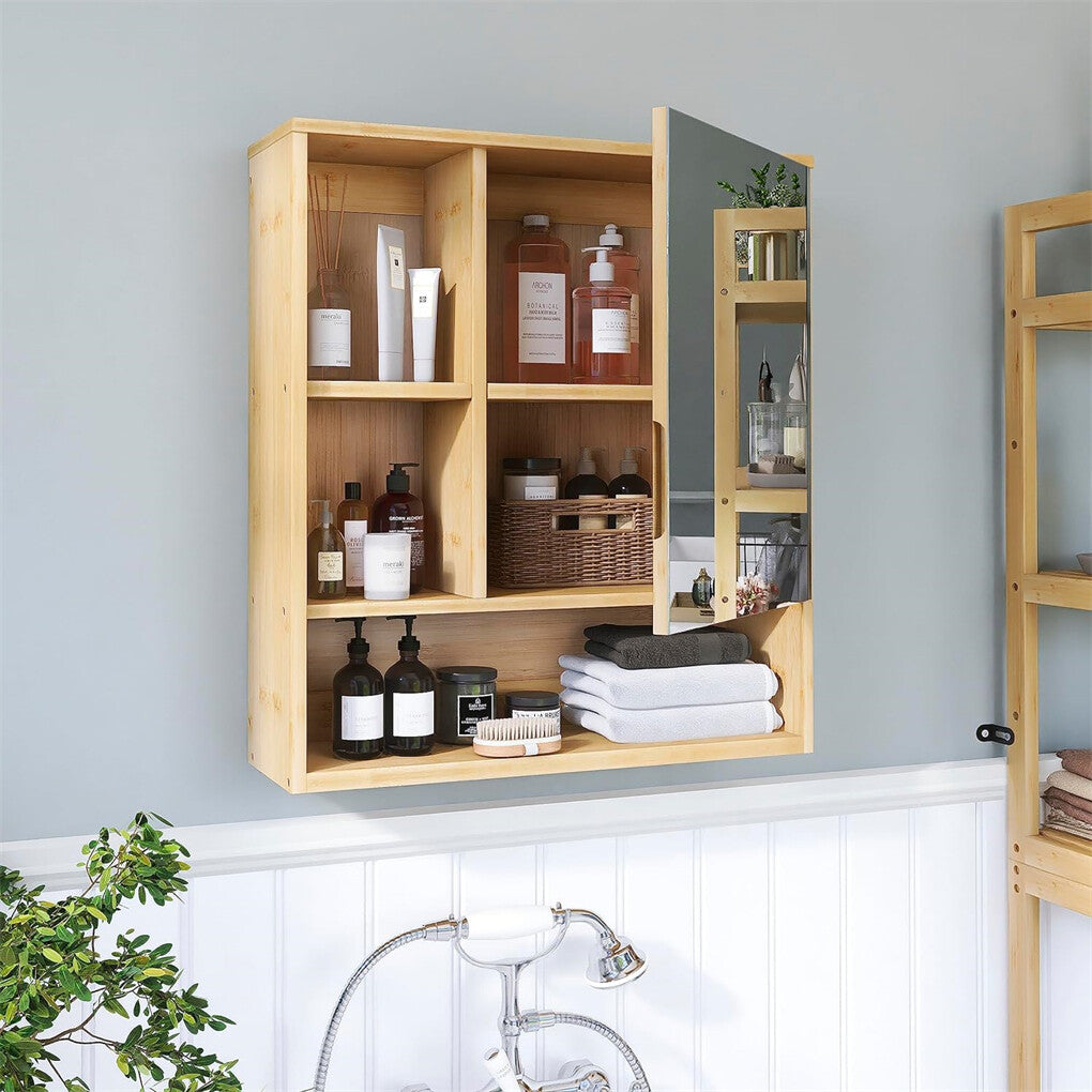 Xl Bathroom Wall Mirror Medicine Cabinet With Single Door And Adjustable Shelves