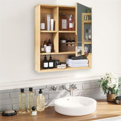 Xl Bathroom Wall Mirror Medicine Cabinet With Single Door And Adjustable Shelves