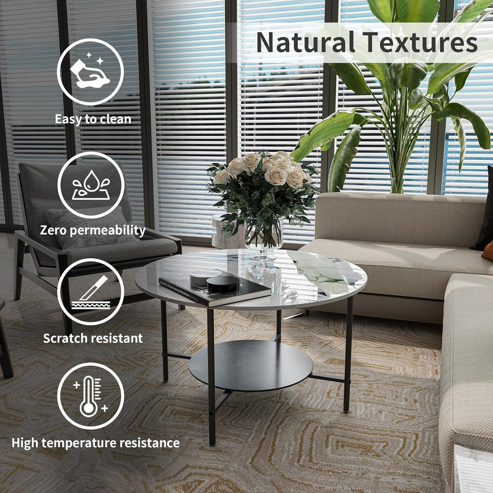 2-Tier Sintered Stone Coffee Table