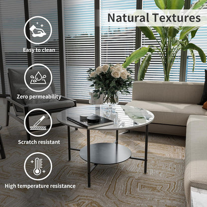 2-Tier Sintered Stone Coffee Table