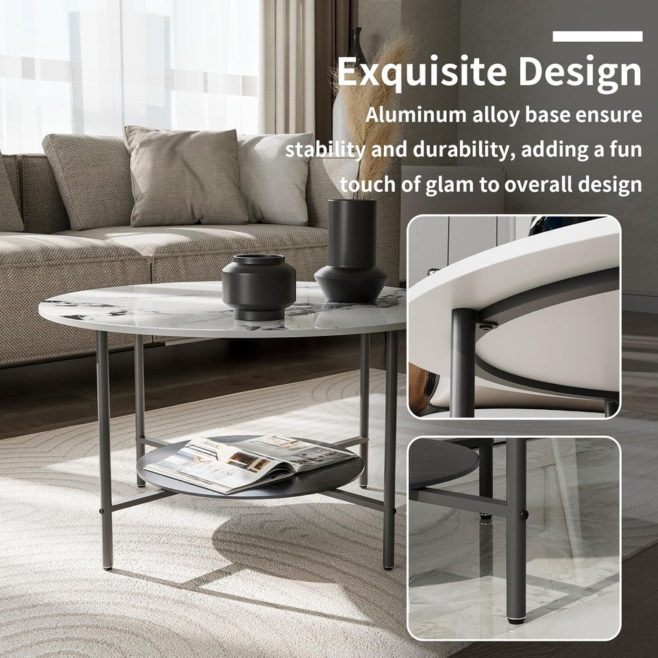 2-Tier Sintered Stone Coffee Table