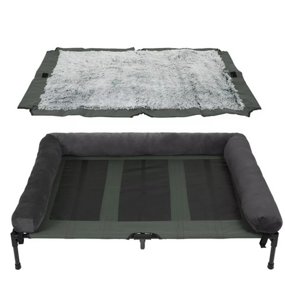 P&P Pet Cot with Bolster Support and Breathable Mesh Design for Dogs to Lounge