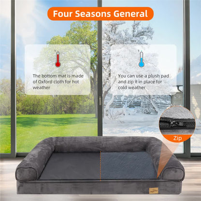 Orthopedic Dog Bed with Bolster Comfort Mattress