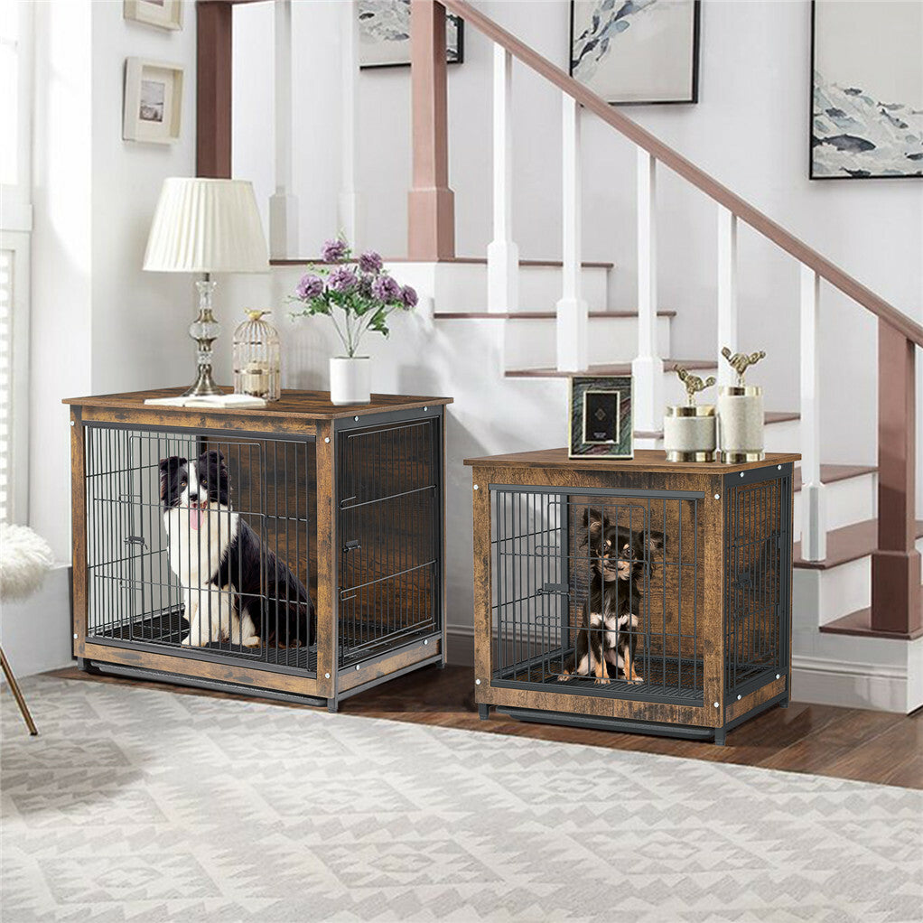 Wooden Pet Crate & Dog Cage End Table