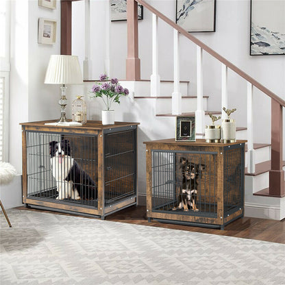Wooden Pet Crate & Dog Cage End Table