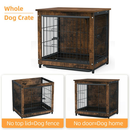 Wooden Pet Crate & Dog Cage End Table
