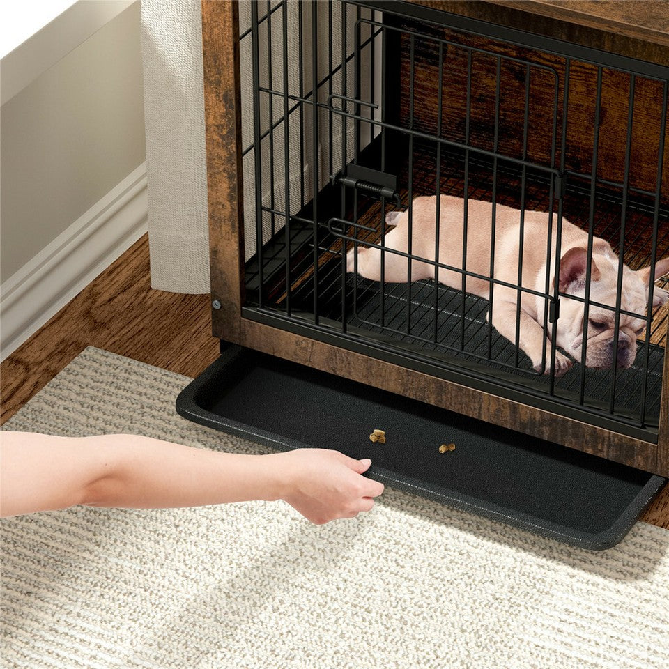 Wooden Pet Crate & Dog Cage End Table