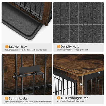 Wooden Pet Crate & Dog Cage End Table