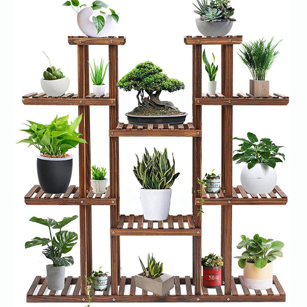 Large Wood Plant Stand Shelf