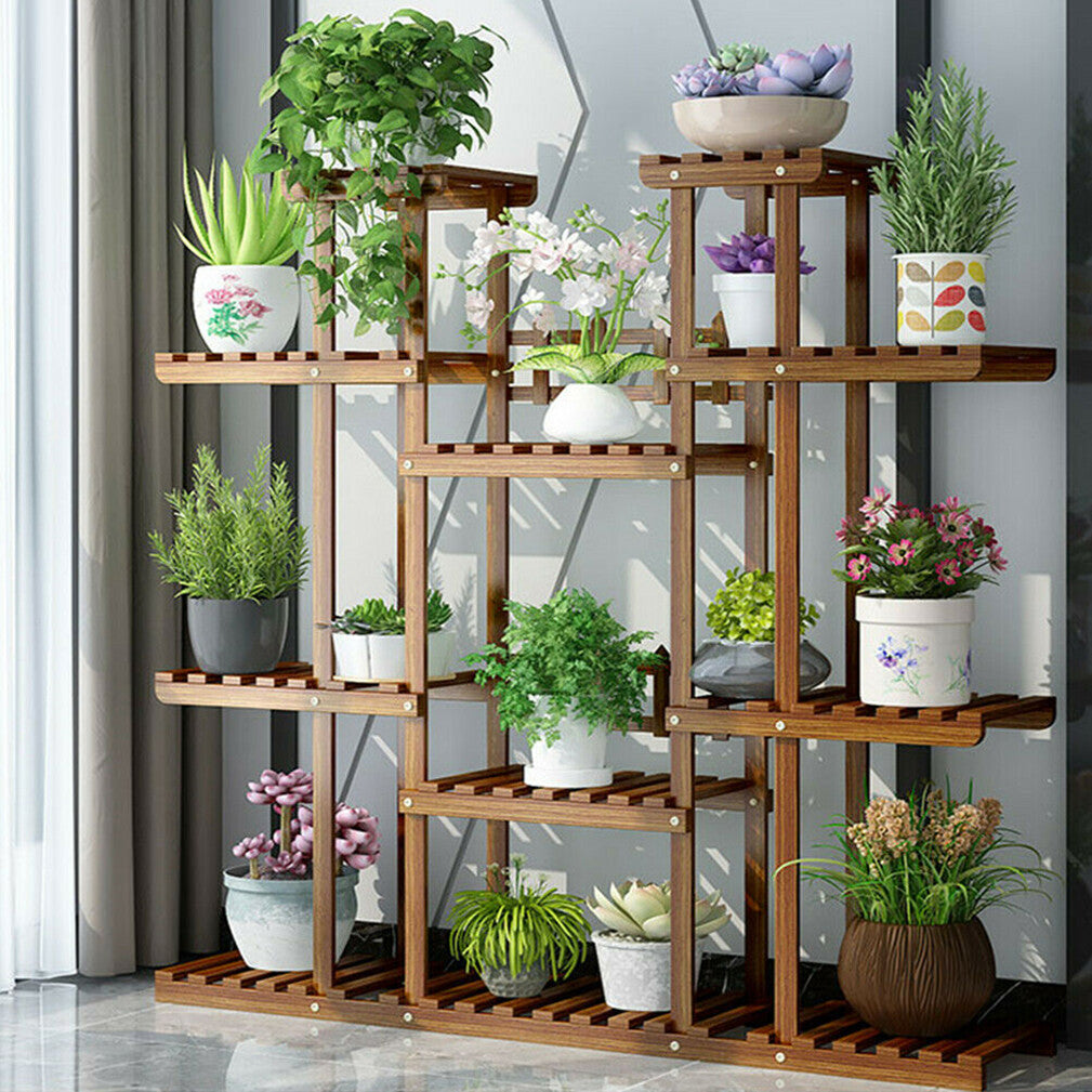 Large Wood Plant Stand Shelf