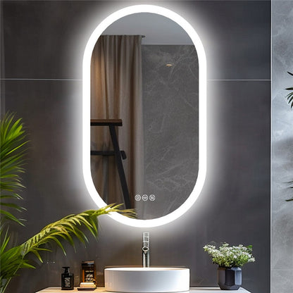 Premium Oval LED Anti-Fog Bathroom Mirror