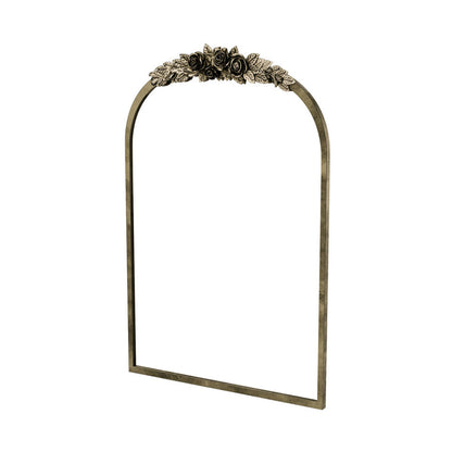 Elegant Rose - Designed Baroque Brass Arched Mirror