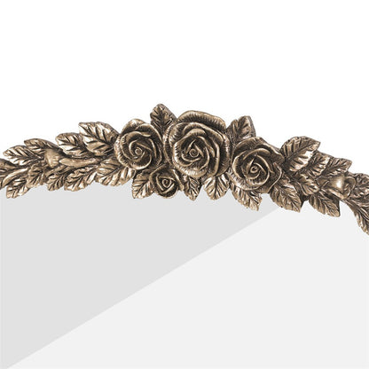 Elegant Rose - Designed Baroque Brass Arched Mirror