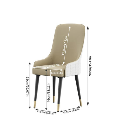 High-End Dining Chairs Set of 2 Faux Leather Upholstered Kitchen Chairs with Gold Lion Head