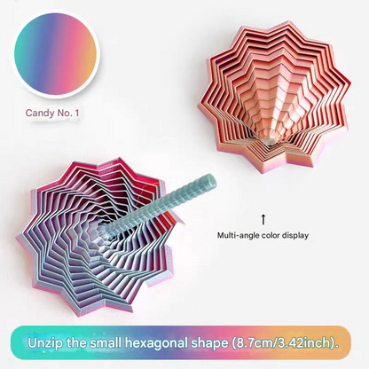 2-Pcs Candy color Smart 3D Printed Fidget Toy - Hexagonal Illusion Folding Desk Toy for Stress Relief & Focus