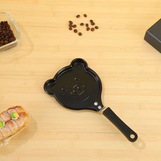 2-PCS Mini Non-Stick Egg Frying Pan Cartoon Shaped Omelette Cooker Mould for Breakfast Pancakes and Creative Cooking(pig)