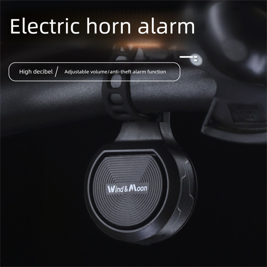 130dB Electric Bike Horn with Anti-Theft Alarm Electronic Bicycle Bell USB Rechargeable Waterproof Adjustable Volume Vibration Sensor for MTB Road Scooter Black