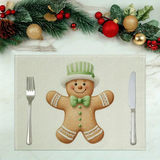 4-Pack Festive Printed Insulated Placemat for Australian Summer Holidays - Style 1 Seasonal Designs for Boxing Day and New Year Celebrations