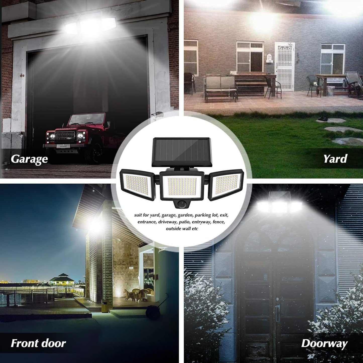 Solar Powered Motion Sensor Outdoor Light with Remote Control for Garden Garage and Front Door