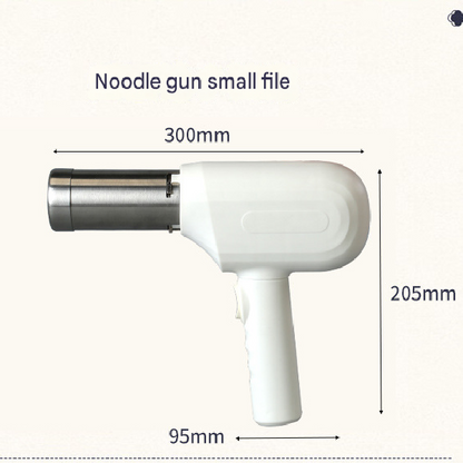 White Wireless Handheld Electric Pasta Maker – Rechargeable Dough Extruder with 5 Nozzles for Homemade Noodles, Spaghetti, Fettuccine & Sausage Stuffer, USB-C Charged